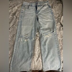 American Eagle Outfitters Light Blue Straight Leg Jeans